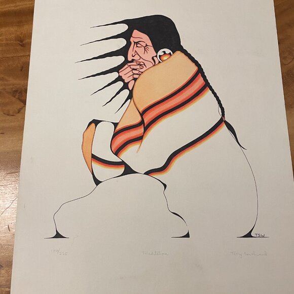 Terry Southwind Canadian Aboriginal Art Print Lot 2 Meditation Serenity - Picture 4 of 7